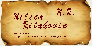 Milica Rilaković vizit kartica